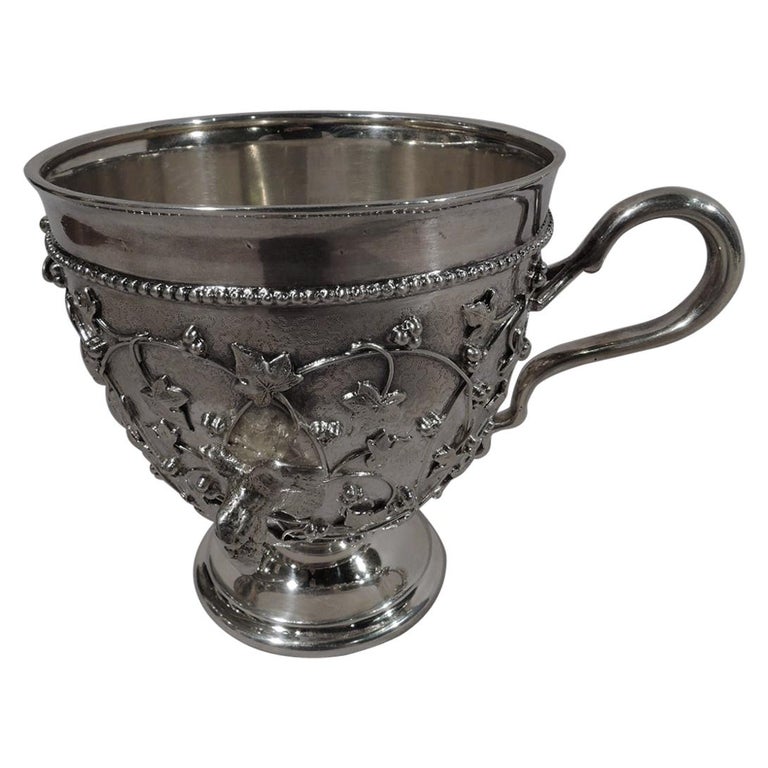 Antique Tiffany Sterling Silver Baby Cup in Fabulous Bird’s Nest For