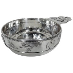 Antique Tiffany Sterling Silver Baby Porringer with Thrifty Squirrel