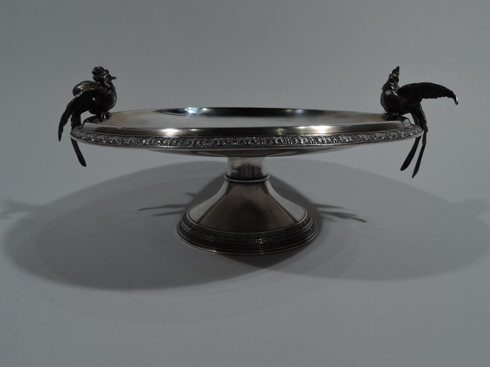 American Classical Antique Tiffany Sterling Silver Bird Bath Classical Compote For Sale