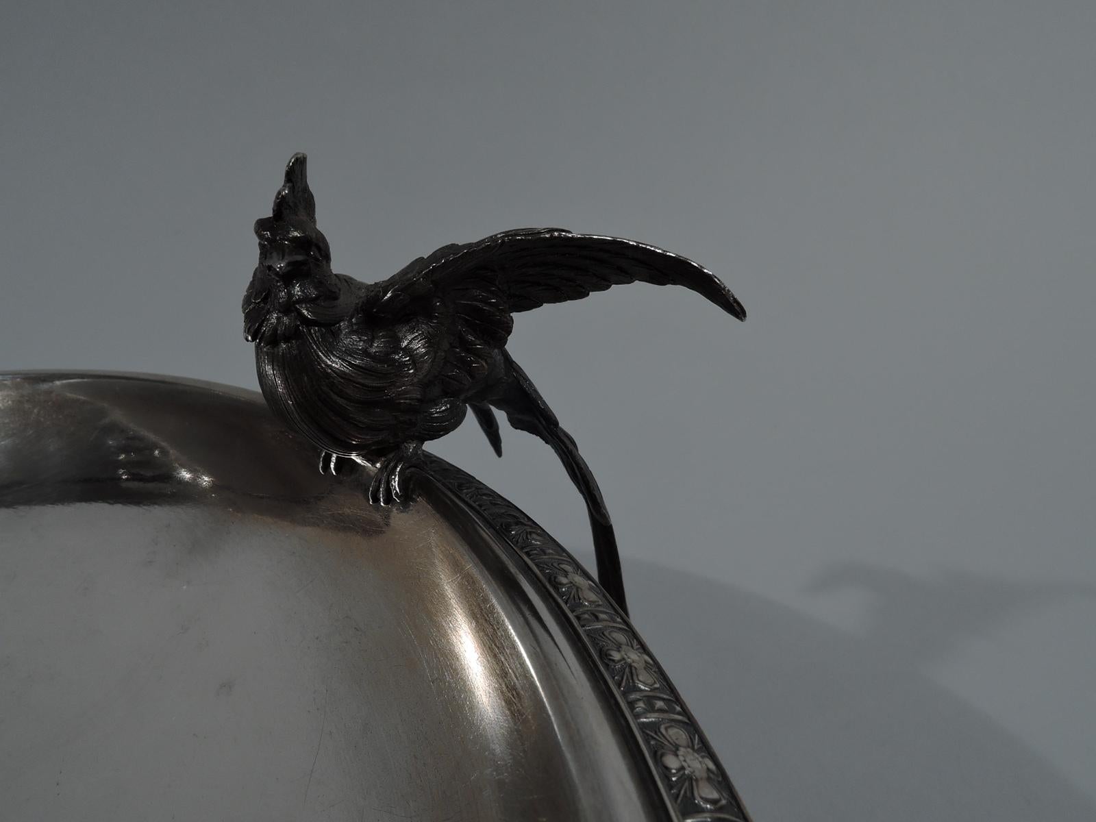 Antike antike Tiffany Sterling Silber Vogel Bade Klassische Kompottschale im Zustand „Hervorragend“ im Angebot in New York, NY