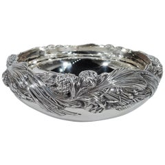 Antique Tiffany Sterling Silver Bowl with Rare Pinecone Motif