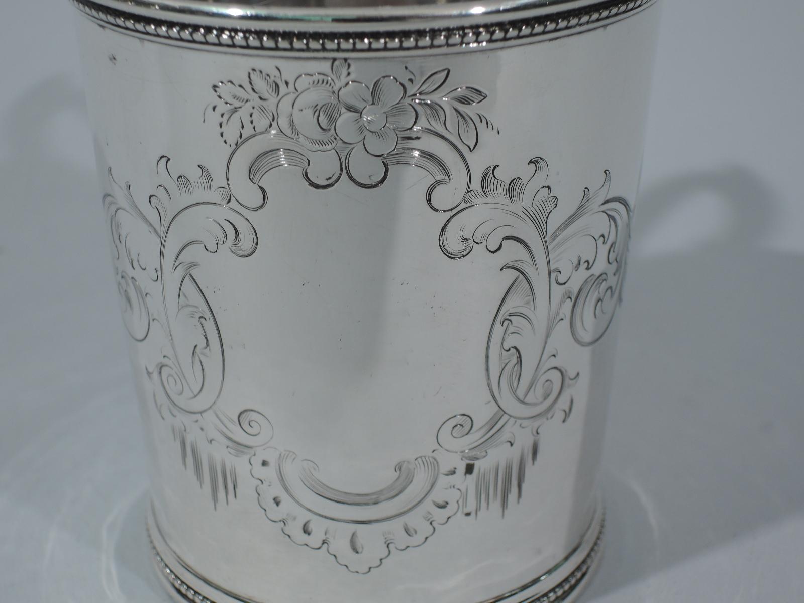 Antique Tiffany Sterling Silver Christening Mug with Early 550 Broadway Mark 3