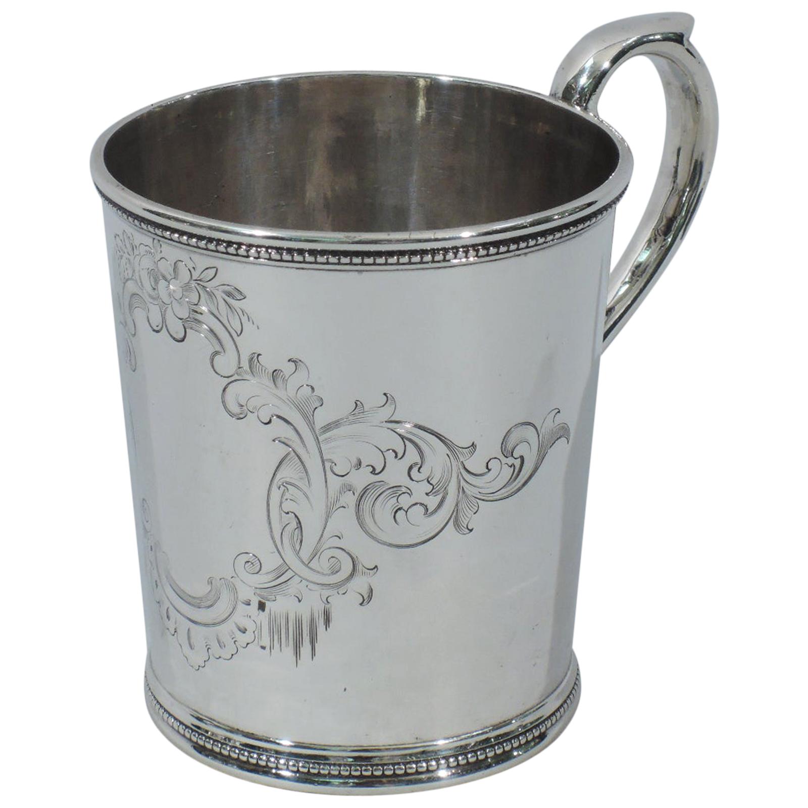 Antique Tiffany Sterling Silver Christening Mug with Early 550 Broadway Mark