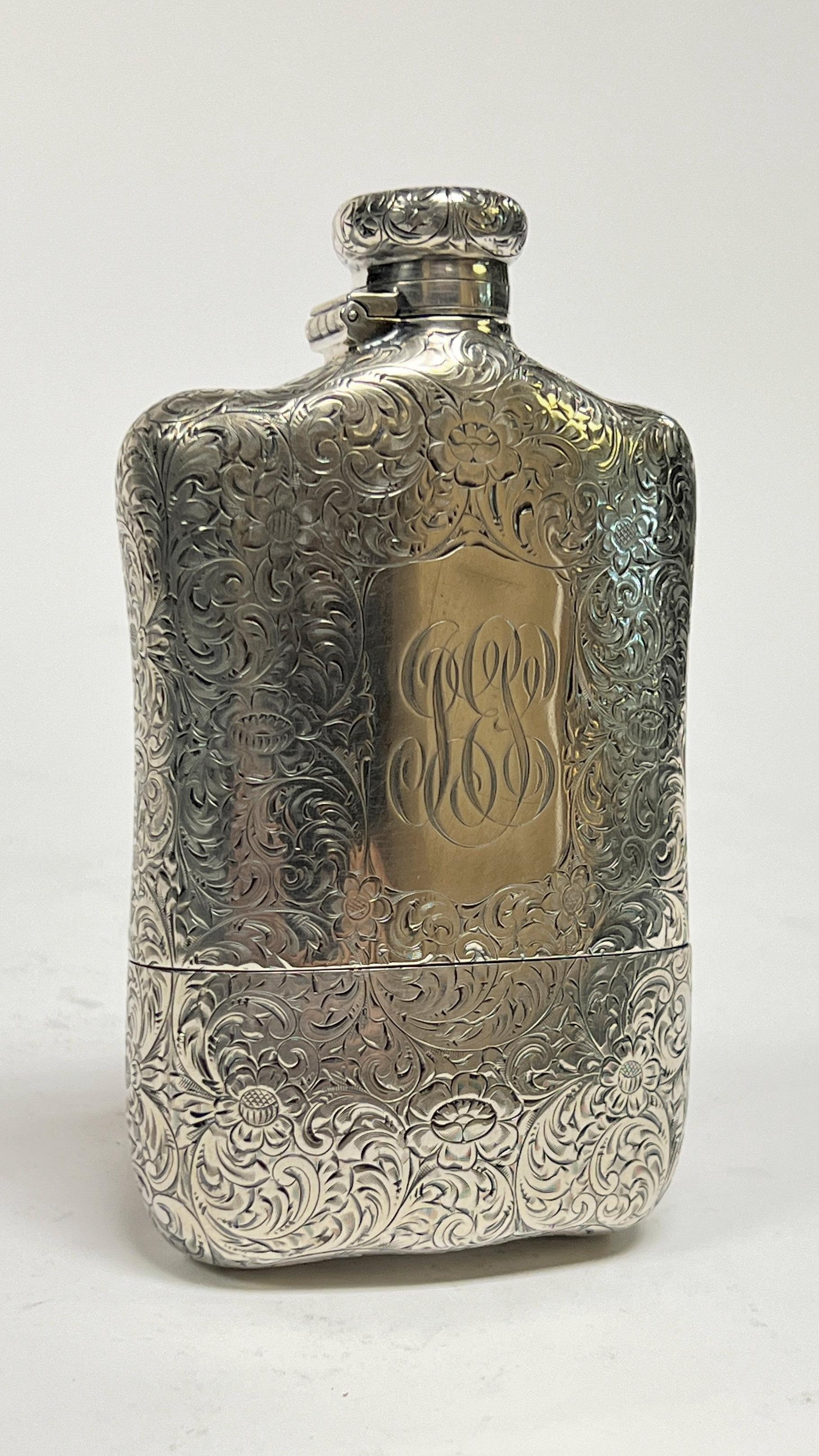 Antique Tiffany Sterling Silver Flask Circa 1882 2