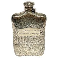 Antique Tiffany Sterling Silver Flask Circa 1882