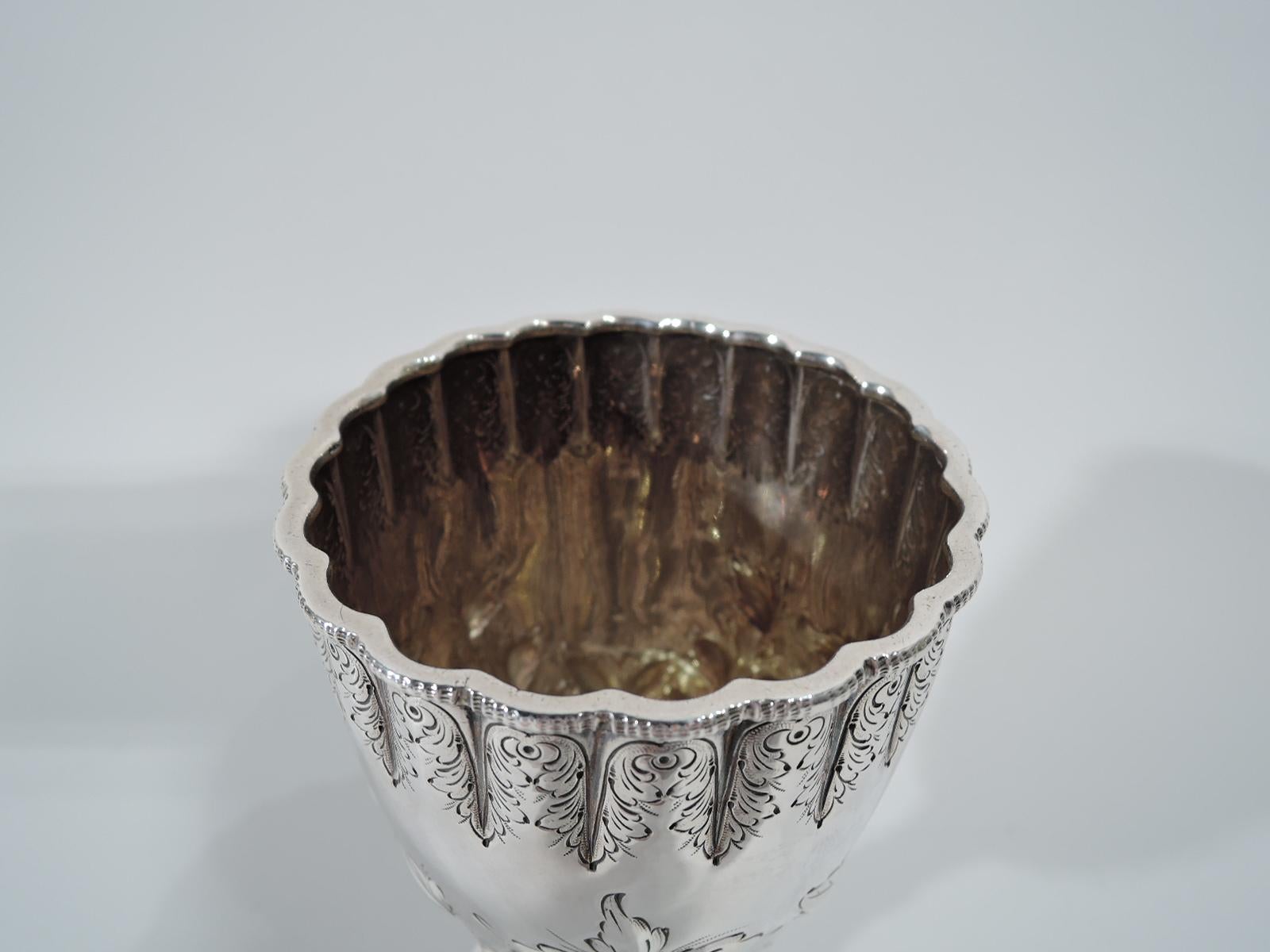 Victorian Antique Tiffany Sterling Silver Goblet with Early Broadway Hallmark