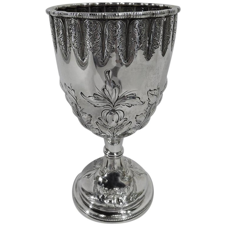 Antique Tiffany Sterling Silver Goblet with Early Broadway Hallmark For Sale at 1stDibs