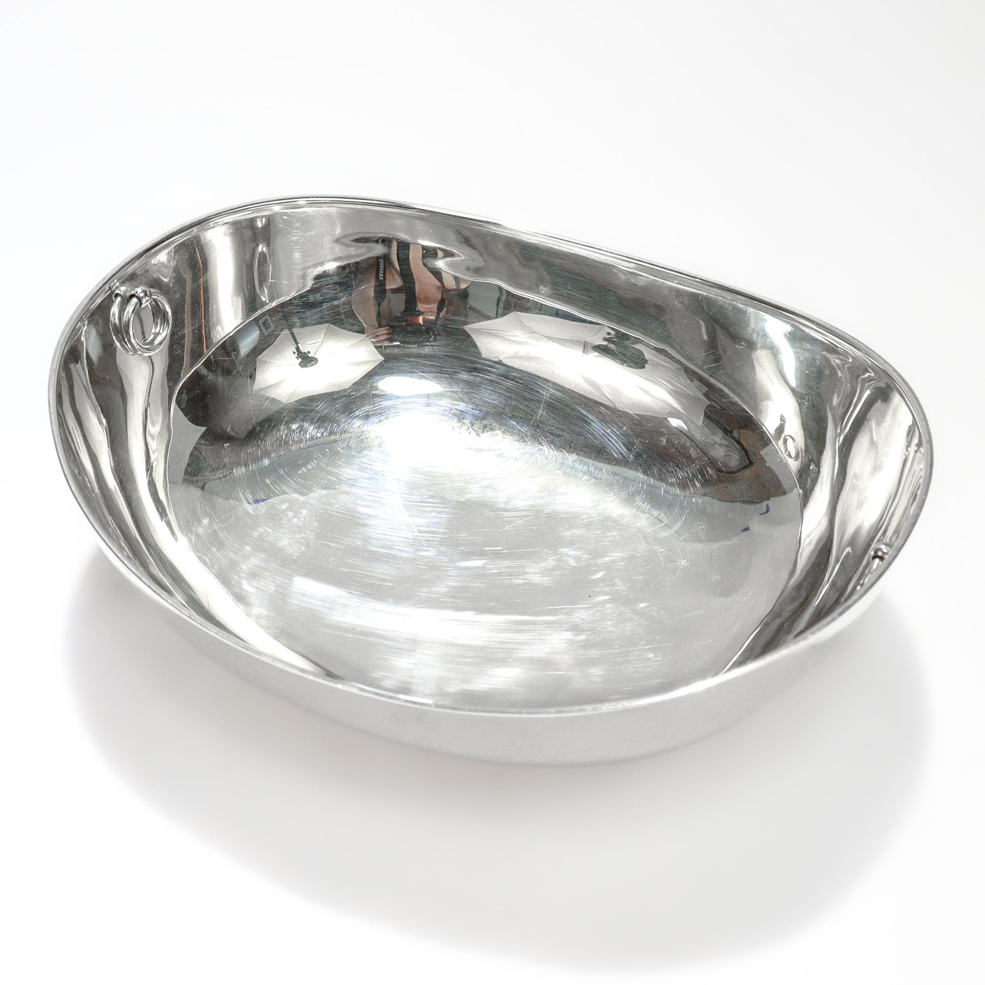 Antike Tiffany Sterling Silber Richelieu Muster Servierschüssel markiert 'OS' im Angebot 10