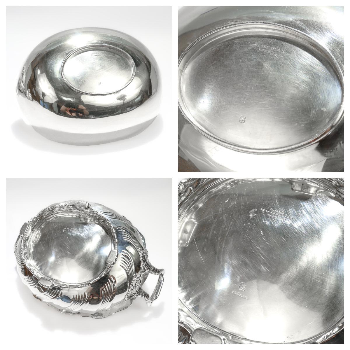 Antike Tiffany Sterling Silber Richelieu Muster Servierschüssel markiert 'OS' im Angebot 11