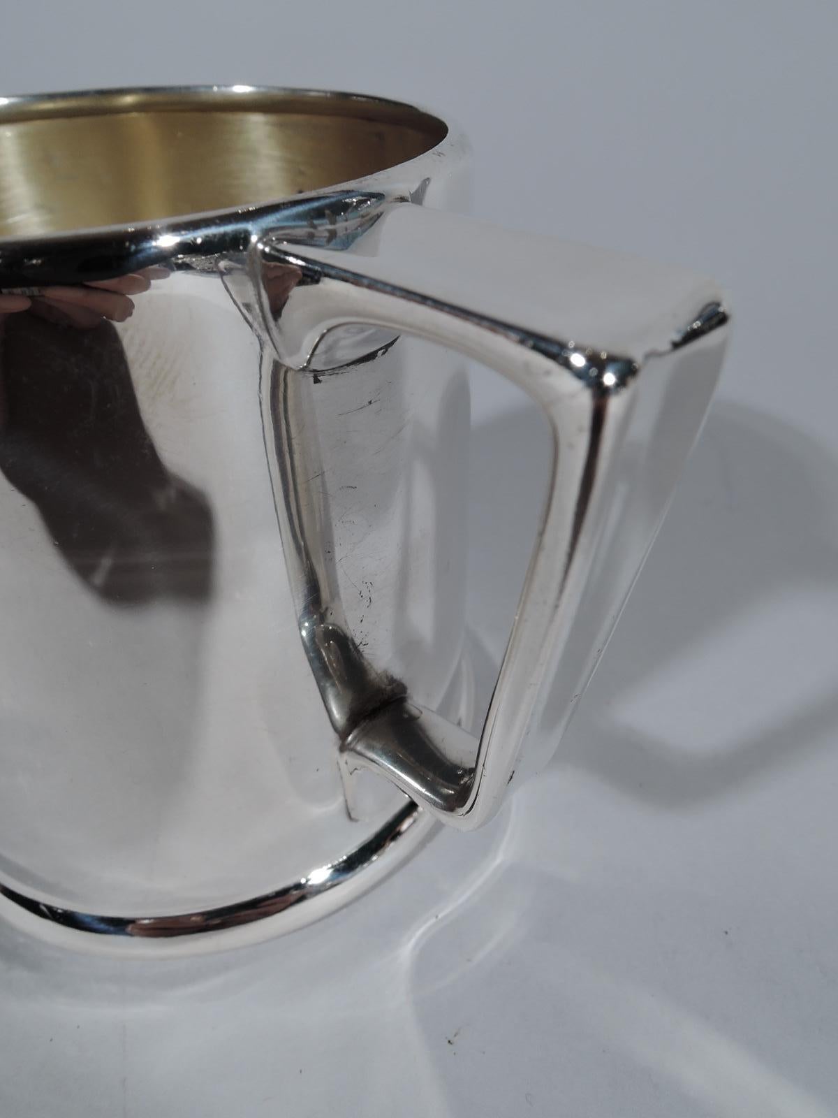 Art Deco Antique Tiffany Sterling Silver Spare and Elegant Baby Cup