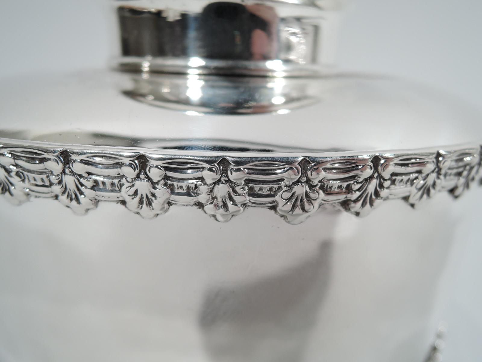 American Antique Tiffany & Co. Sterling Silver Tea Caddy in English King Pattern