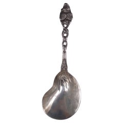 Antique Tiffany Strawberry Sterling Silver Berry Serving Spoon