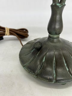 Antique Tiffany Studios 3-Light Lily Piano Lamp Model #319 Original Shades