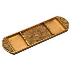 Antique Tiffany Studios Bronze Doré Pen Tray Neoclassical Taste