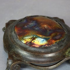 Bronze & Art Glass Paperweight After Tiffany, 20th C