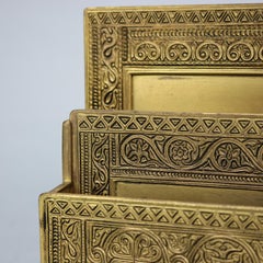 Antique Tiffany Studios Gilt Bronze Figural & Tiered Letter Holder, c1910