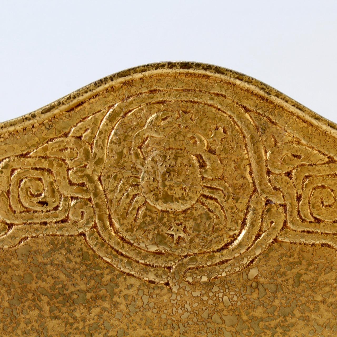 Antique Tiffany Studios Gilt Bronze Zodiac Pattern Desk Letter Holder No. 1000 8