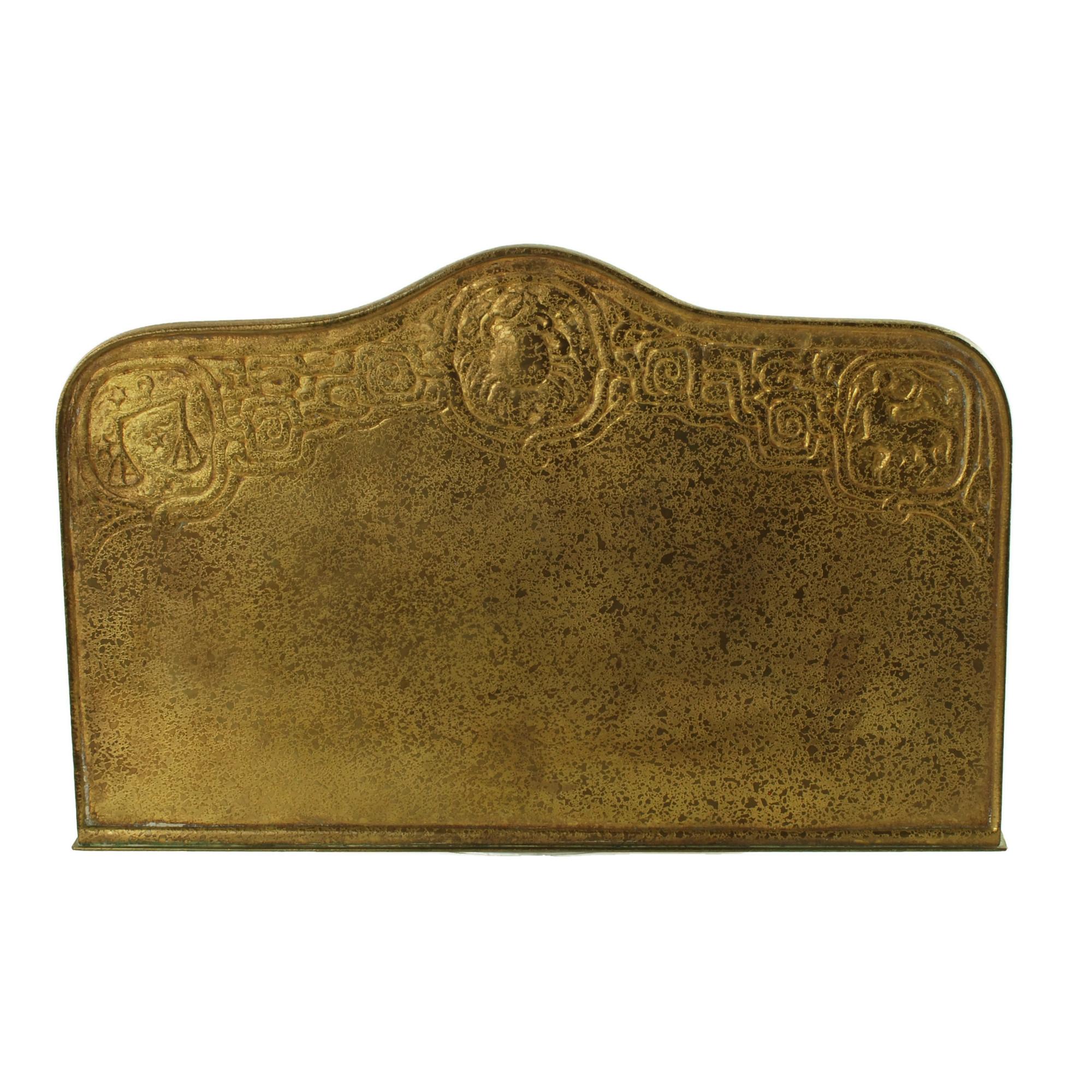 Antike Tiffany Studios Zodiac 6-teilige Bronze Doré Schreibtisch Set im Angebot 6