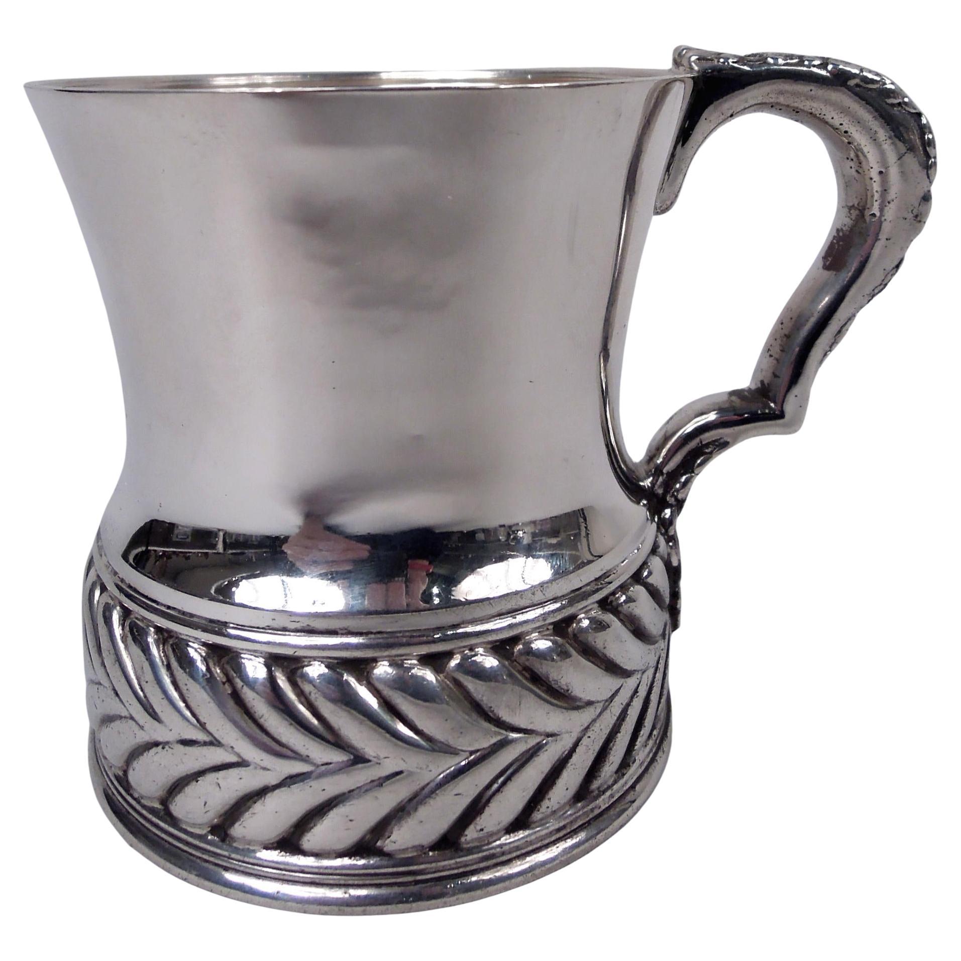 Antique Tiffany Victorian Classical Baby Cup with Bold Wave Edge For Sale