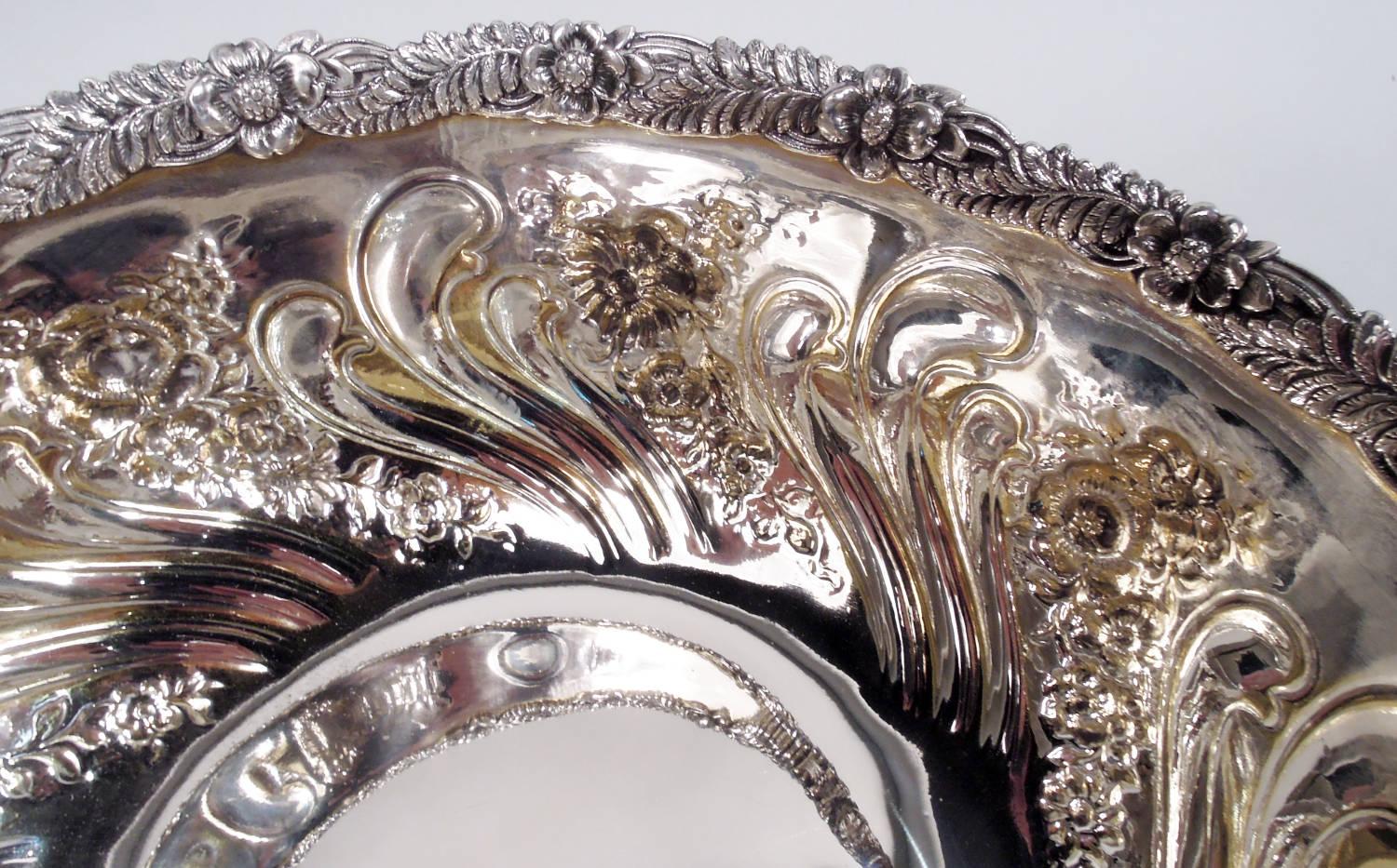 Repoussé Antique Tiffany Victorian Classical Repousse Sterling Silver Bowl