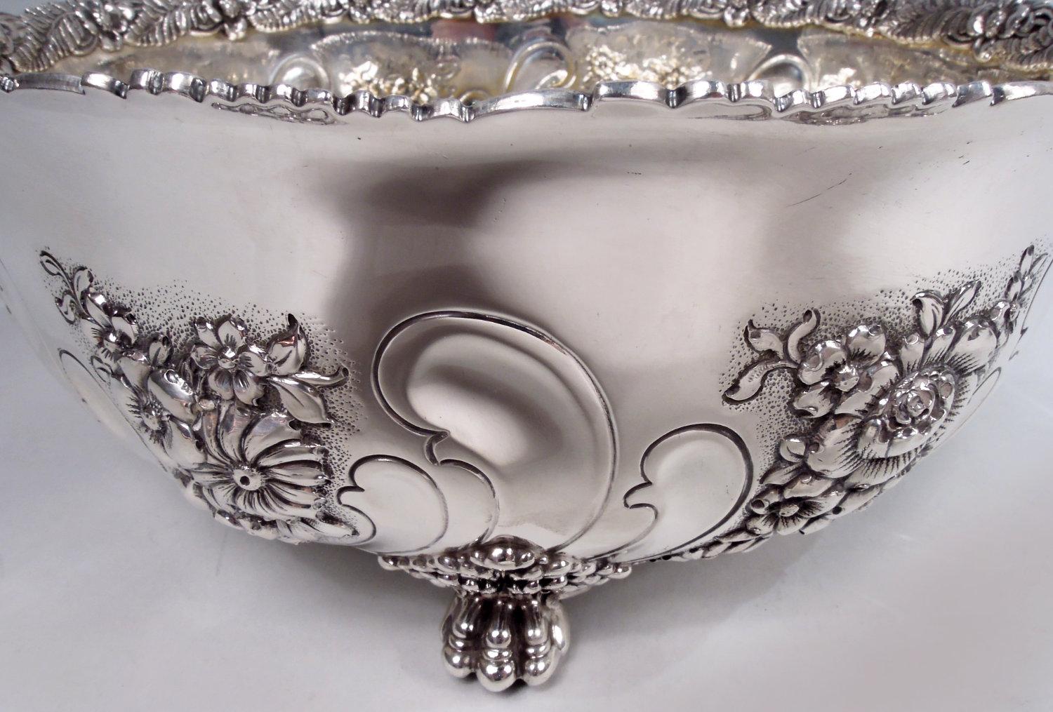 19th Century Antique Tiffany Victorian Classical Repousse Sterling Silver Bowl