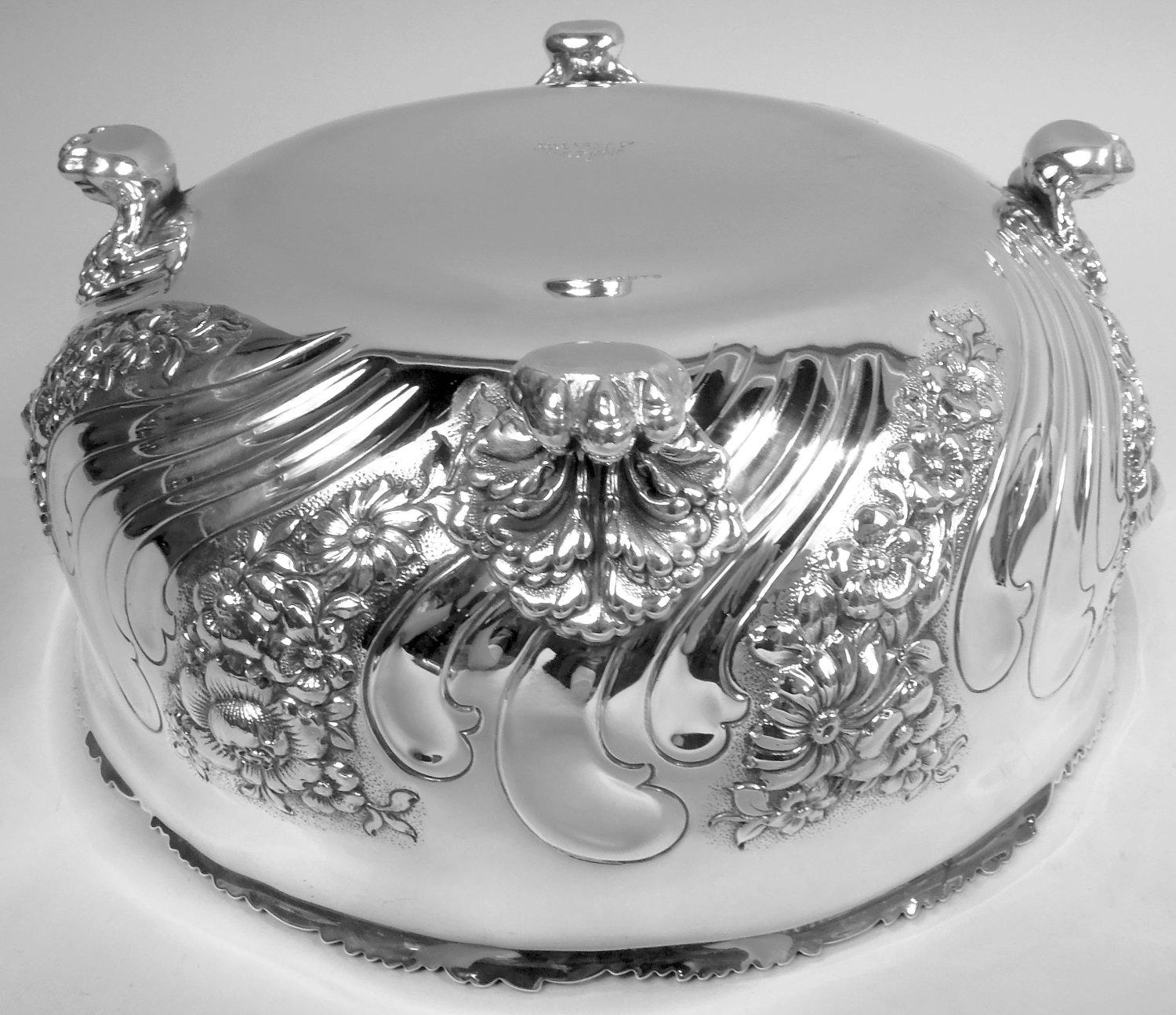 Antique Tiffany Victorian Classical Repousse Sterling Silver Bowl 2