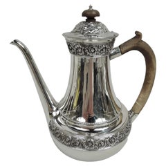 Antique Tiffany Victorian Classical Repousse Sterling Silver Coffeepot