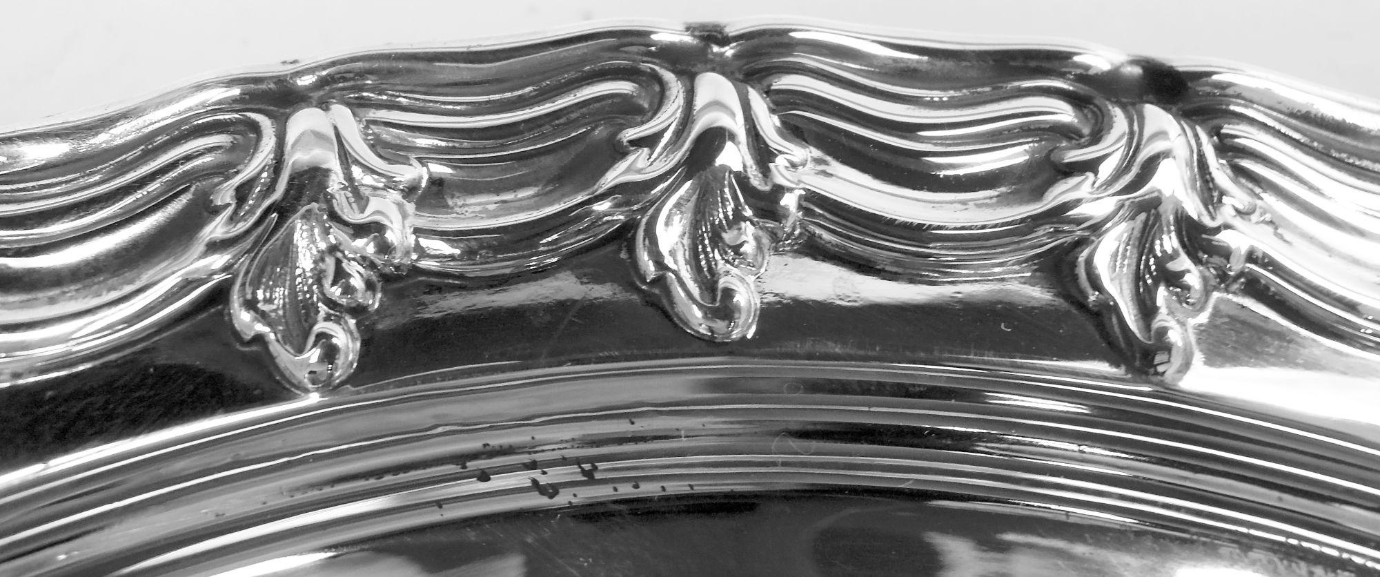 Appliqué Antique Tiffany Victorian Classical Sterling Silver Cake Plate