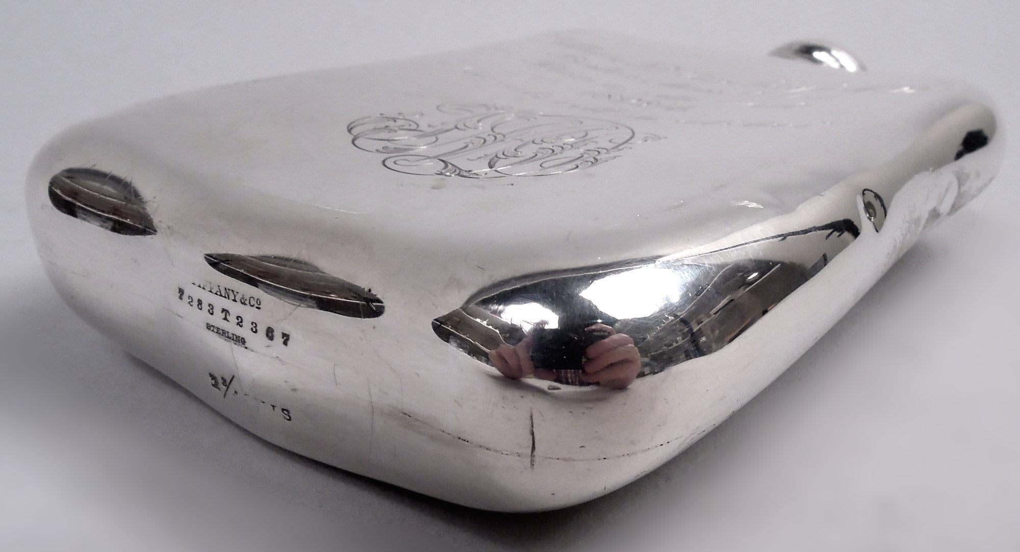 Antique Tiffany Victorian Classical Sterling Silver Rugby Flask 2