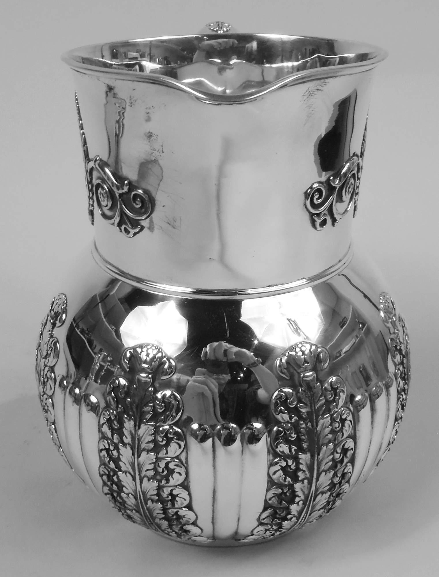 American Antique Tiffany Victorian Classical Sterling Silver Water Pitcher For Sale