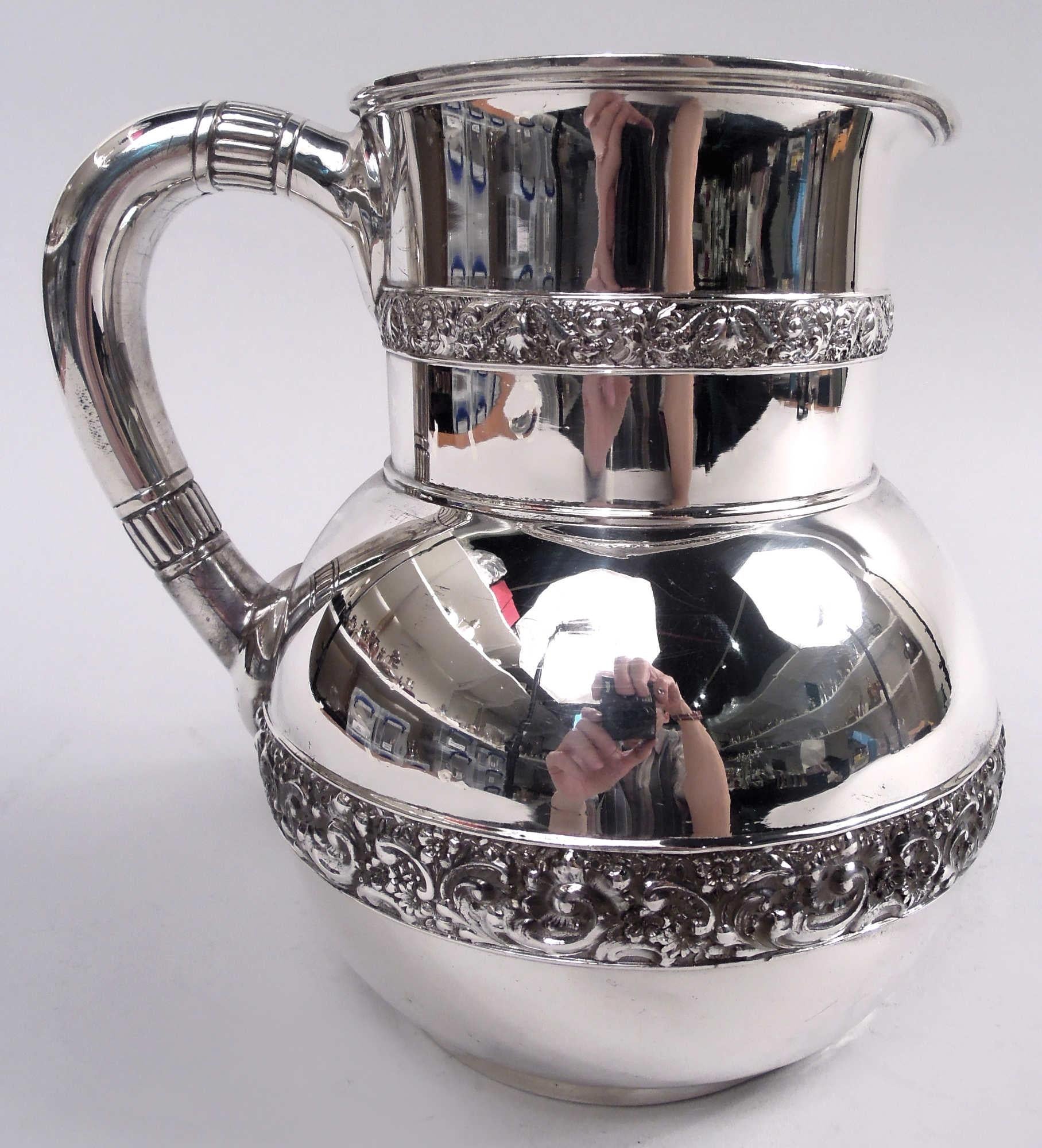 American Antique Tiffany Victorian Classical Sterling Silver Water Pitcher For Sale
