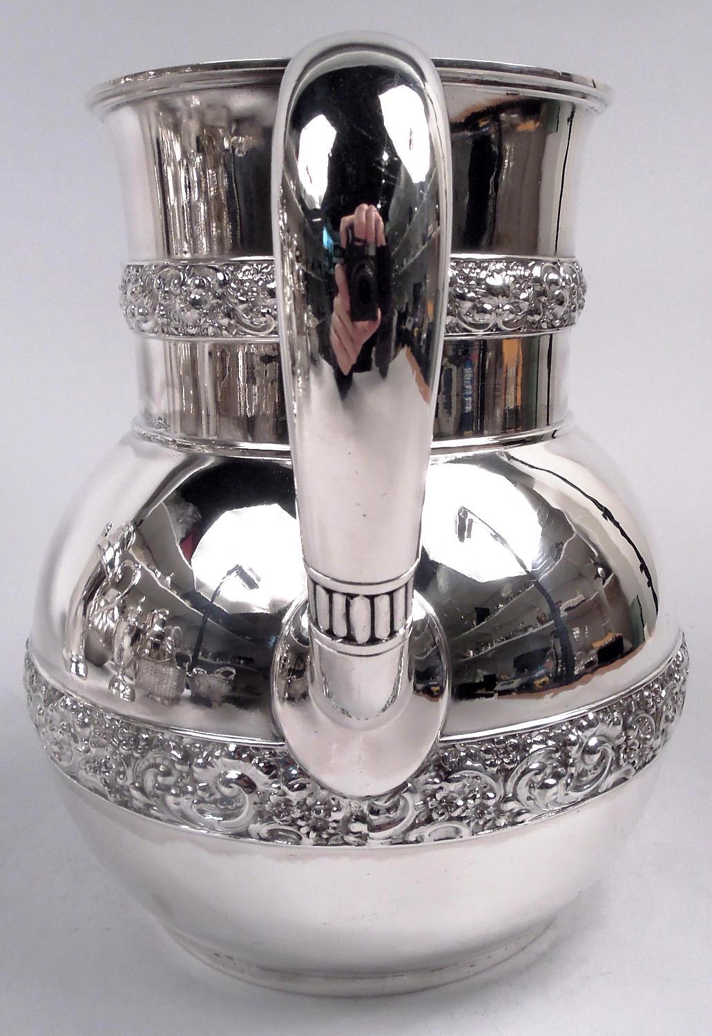 Antigua jarra de agua Tiffany Victoriana Clásica de plata de ley Estadounidense