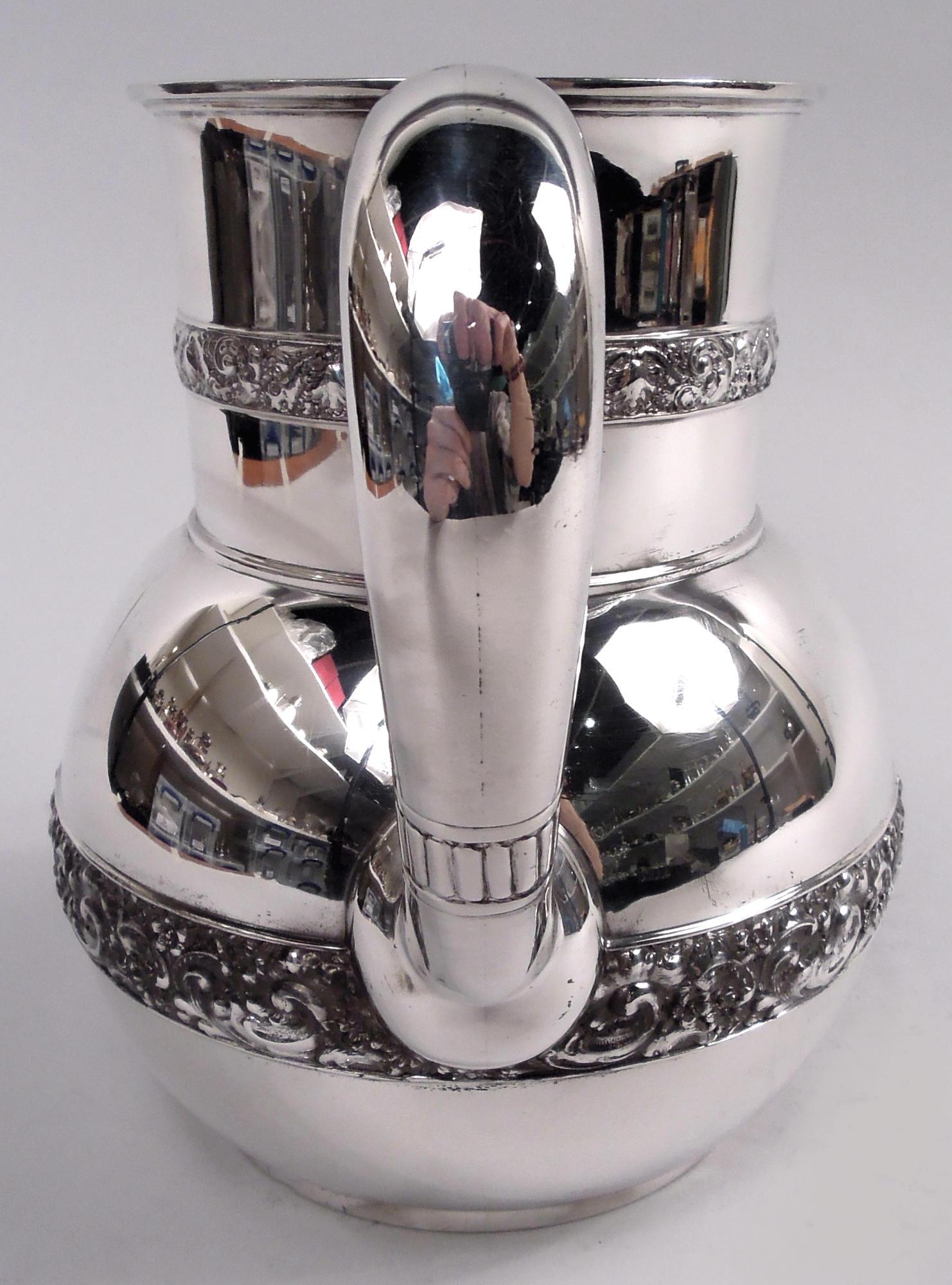 Antique Tiffany Victorian Classical Sterling Silver Water Pitcher In Good Condition For Sale In New York, NY
