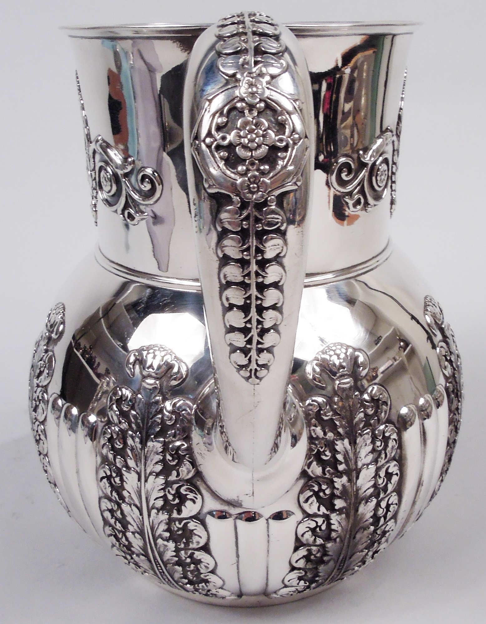 Antique Tiffany Victorian Classical Sterling Silver Water Pitcher In Good Condition For Sale In New York, NY