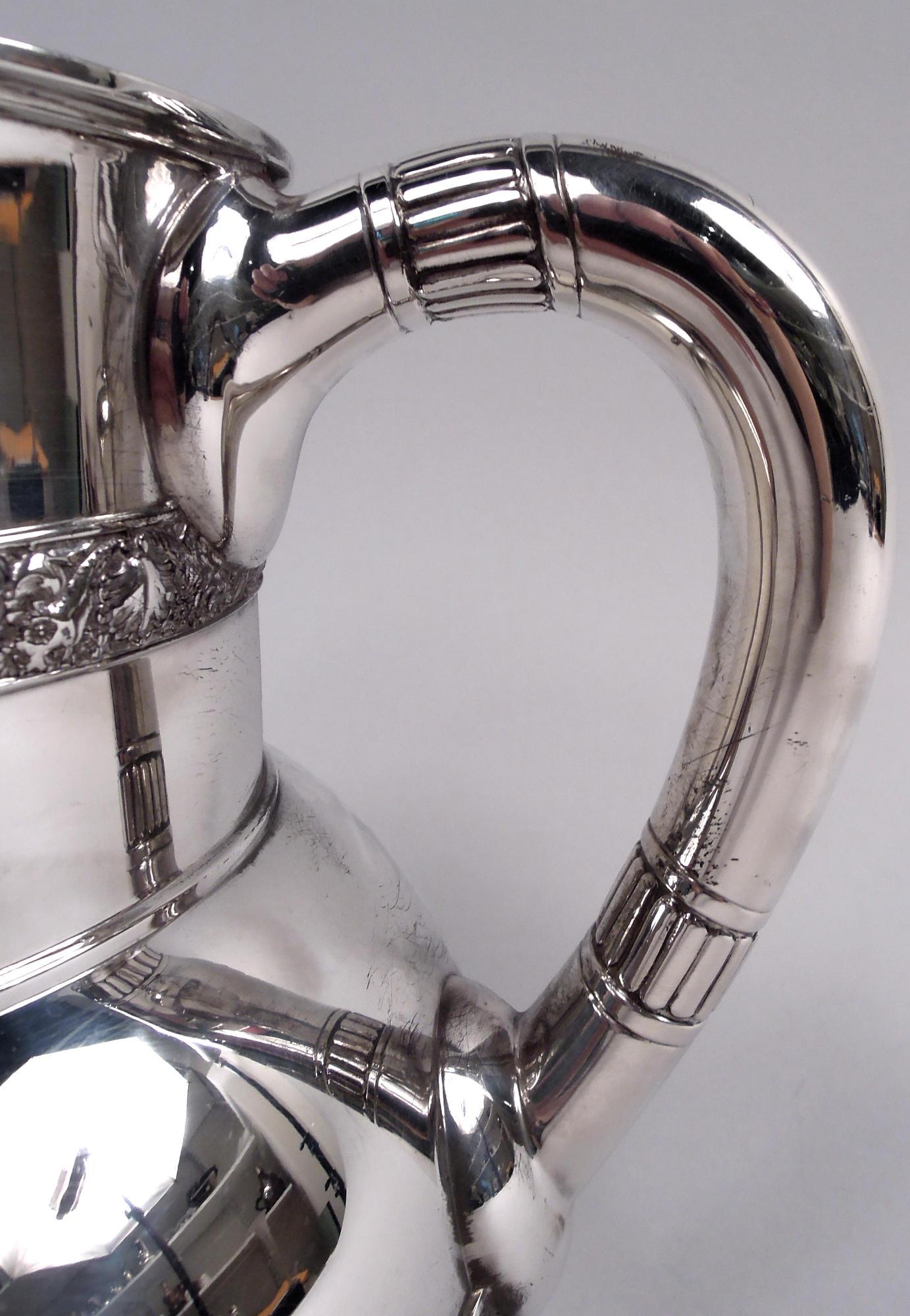Antique Tiffany Victorian Classical Sterling Silver Water Pitcher For Sale 2
