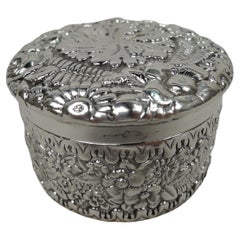 Antique Tiffany Victorian Repousse Sterling Silver Trinket Box