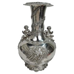 Antique Tiffany Victorian Rococo Sterling Silver Vase