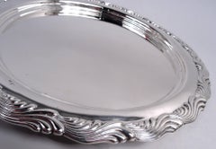 Antique Tiffany Wave Edge Sterling Silver 10-Inch Round Tray