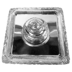 Antique Tiffany Wave Edge Sterling Silver Inkstand