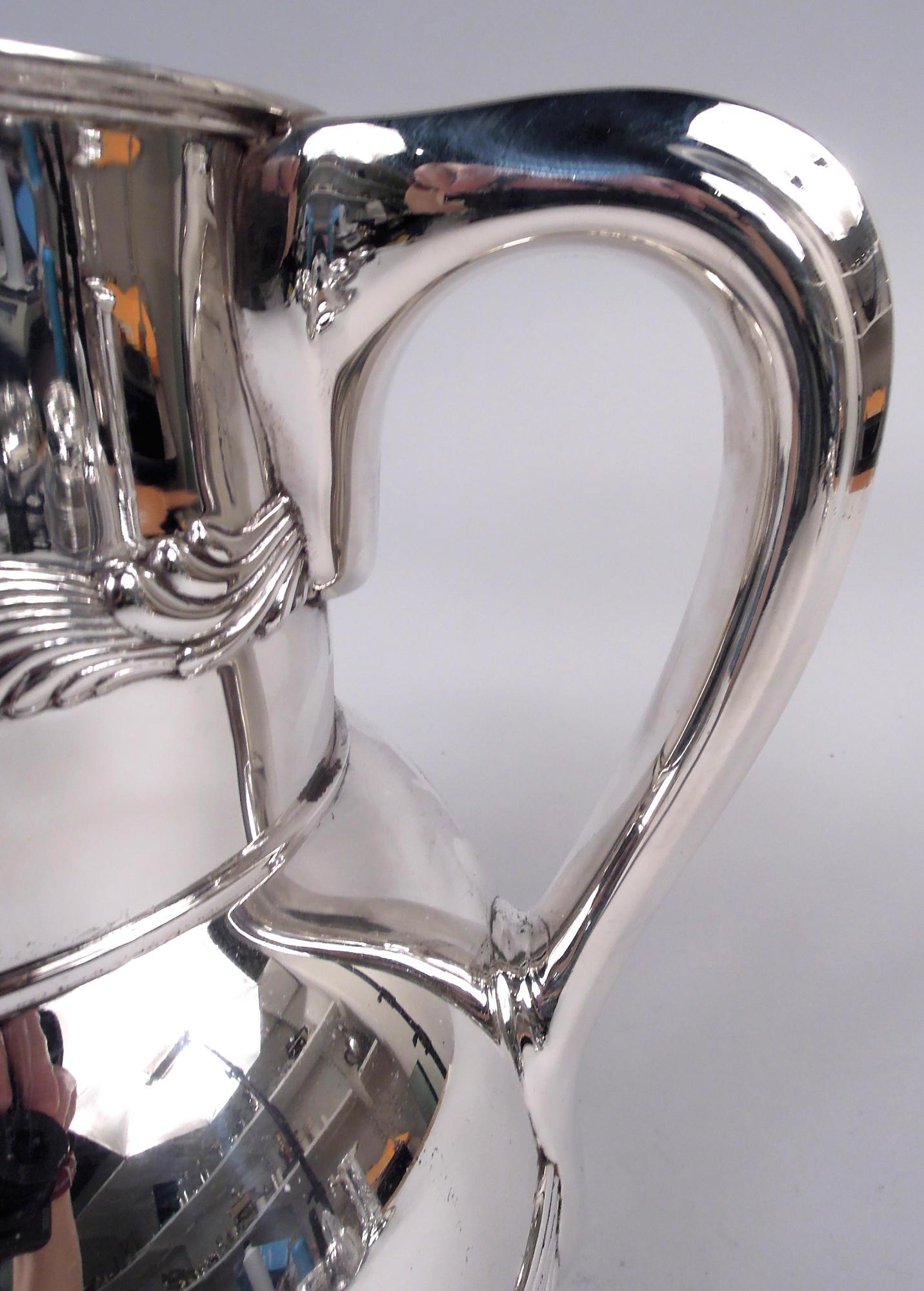 Antike Tiffany Welle Rand Sterling Silber Wasserkrug (Sterlingsilber) im Angebot