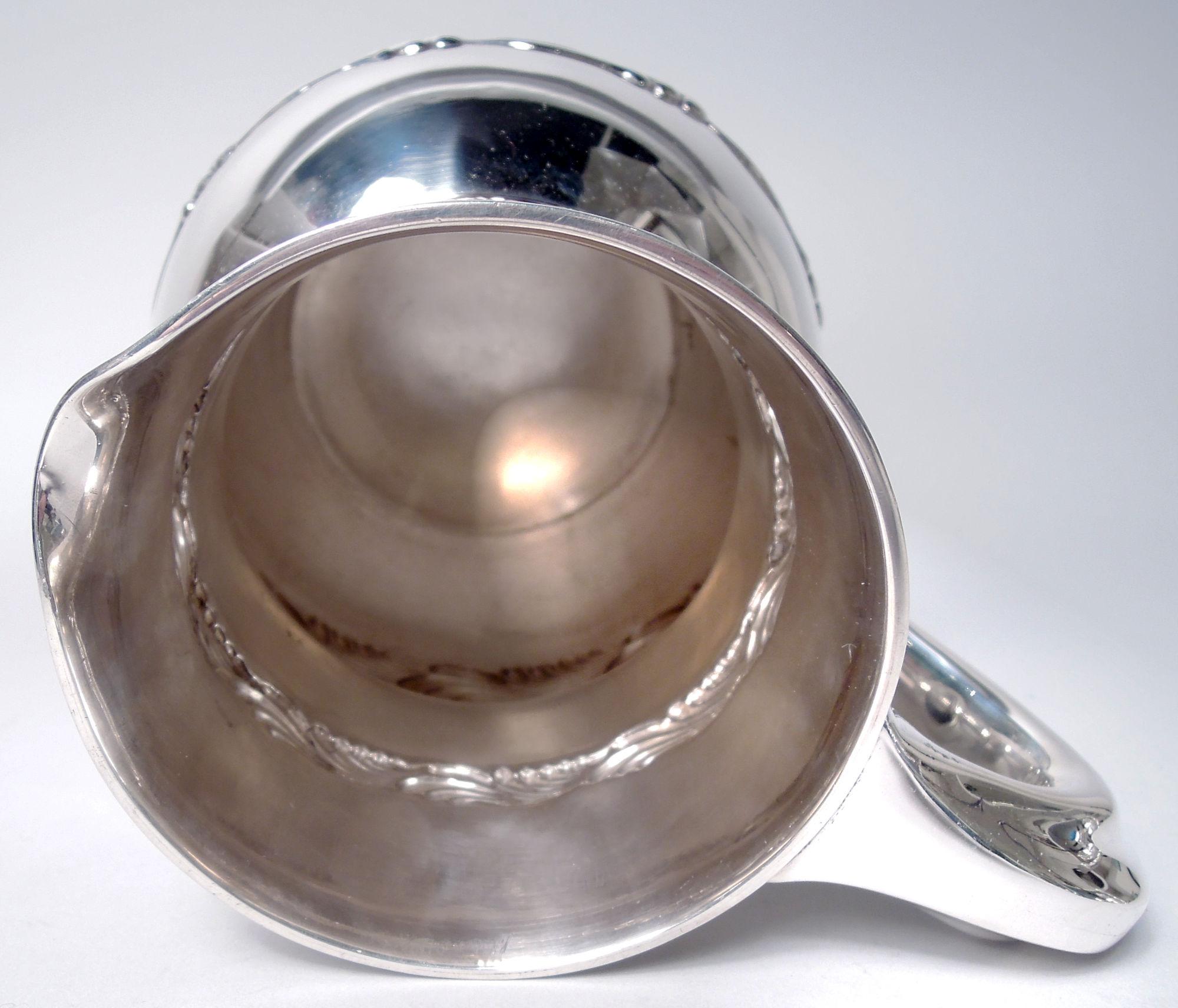 Antike Tiffany Welle Rand Sterling Silber Wasserkrug im Angebot 1