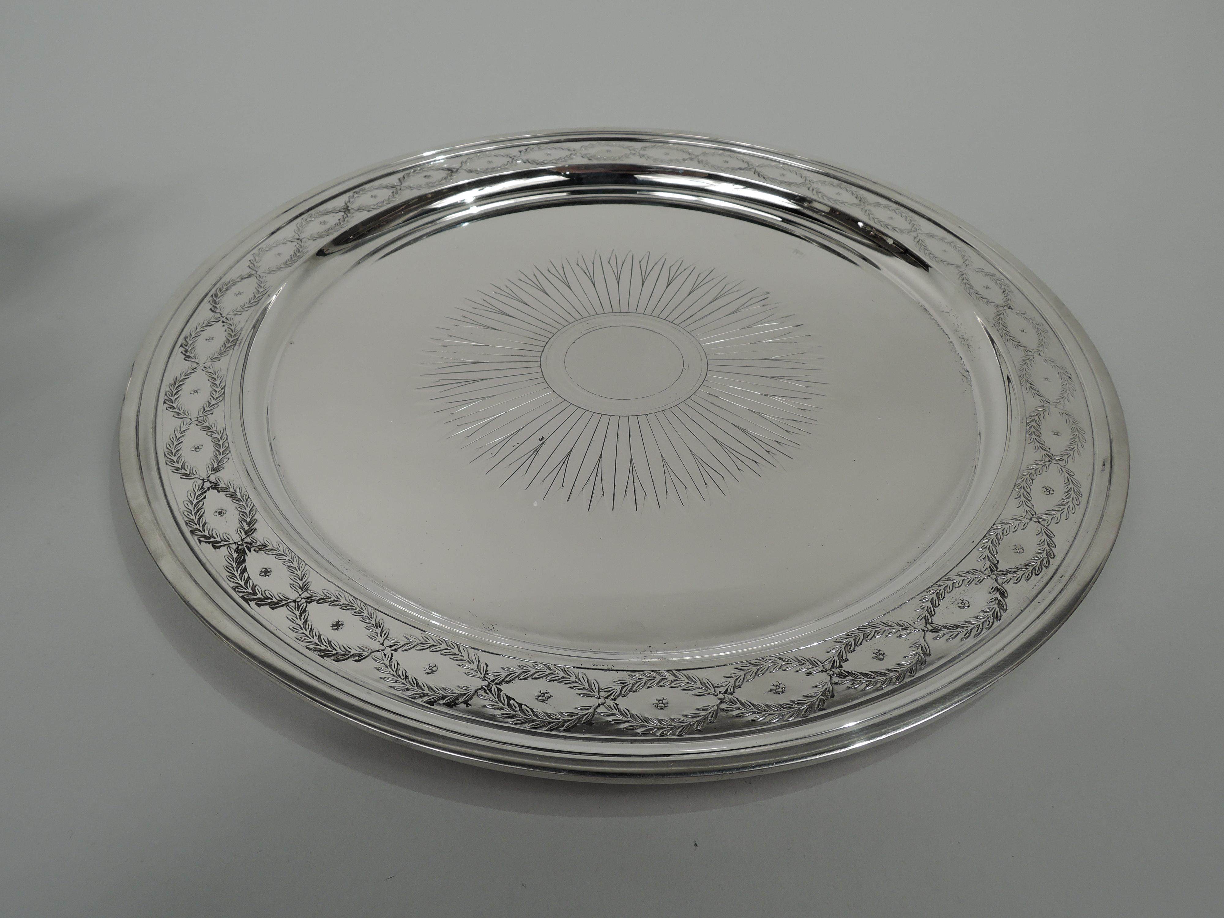 Antique Tiffany Winthrop Sterling Silver Coffee Set on Tray In Excellent Condition In New York, NY