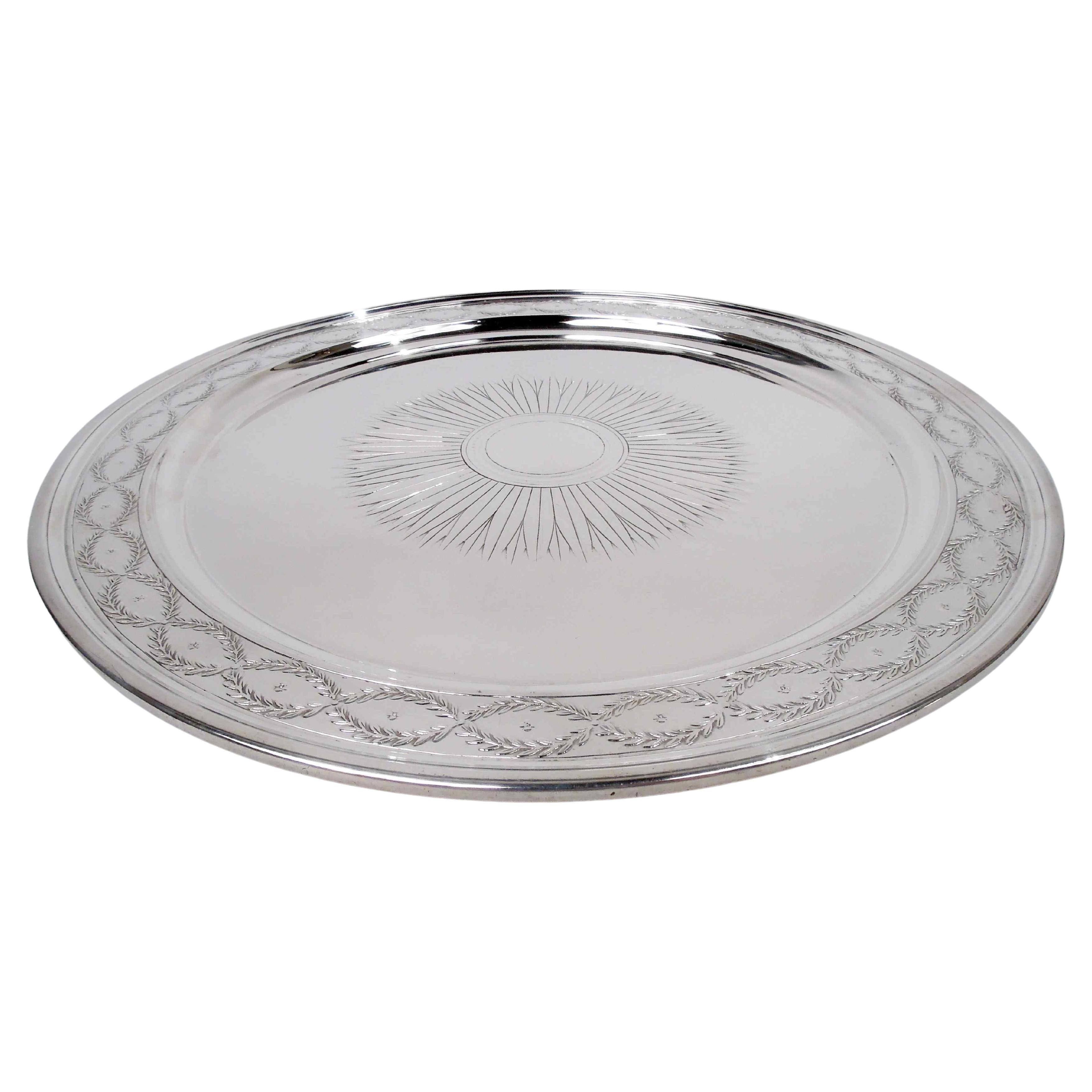 Antique Tiffany Winthrop Sterling Silver Tray For Sale