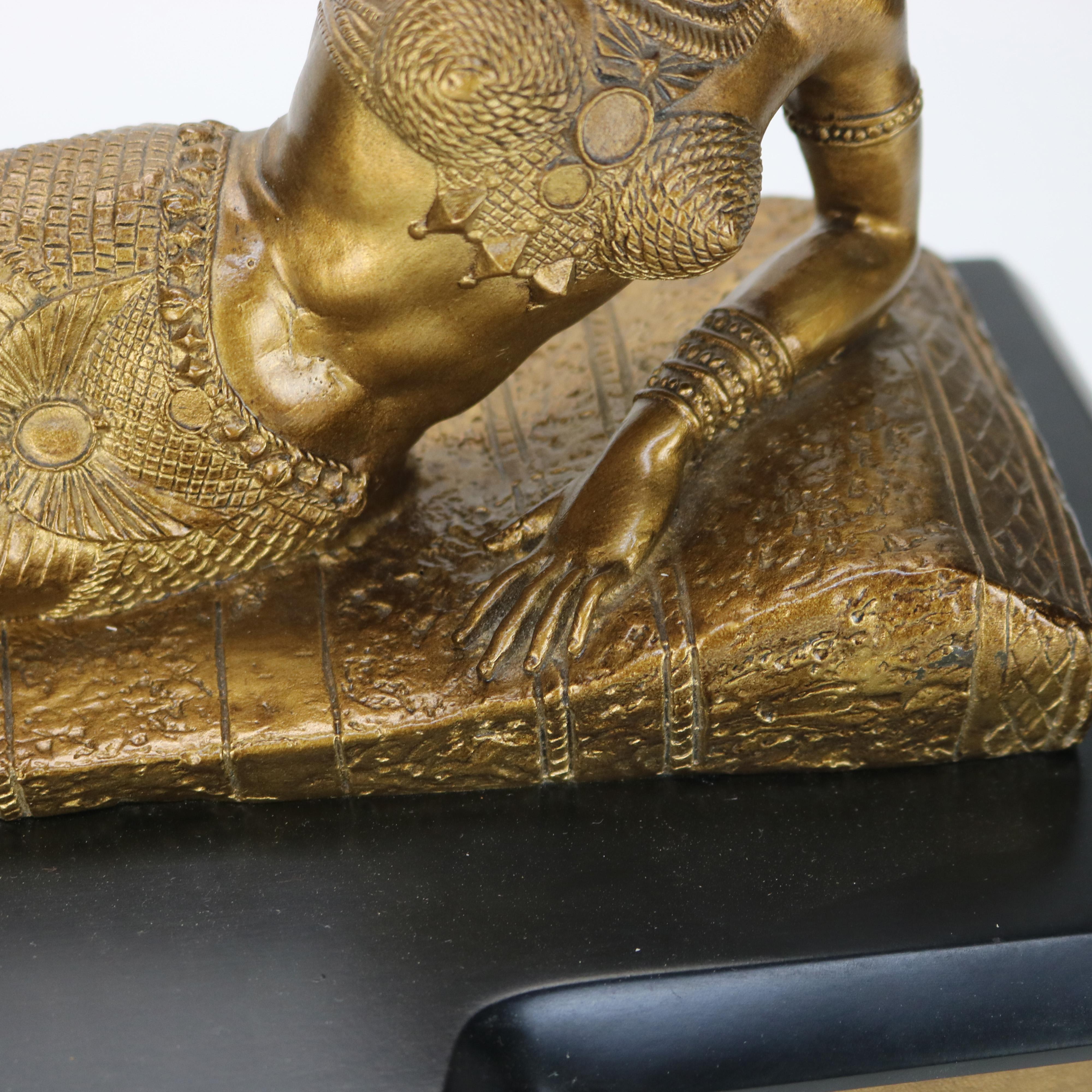 Antike figurale Kaminuhr von Tiffany, Young & Ellis im ägyptischen Revival-Stil, um 1890 10