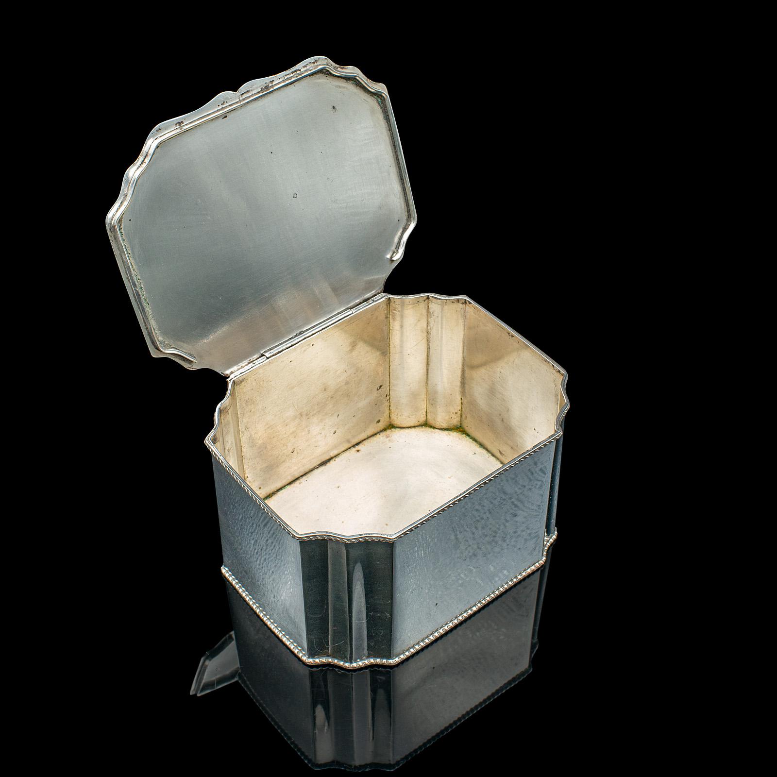 Antique Tiffin Box, English, Silver Plated, Tea Caddy, Edwardian, Circa 1910 For Sale 3