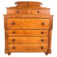 Antique Tiger Maple American Empire Chest Circa 1820s