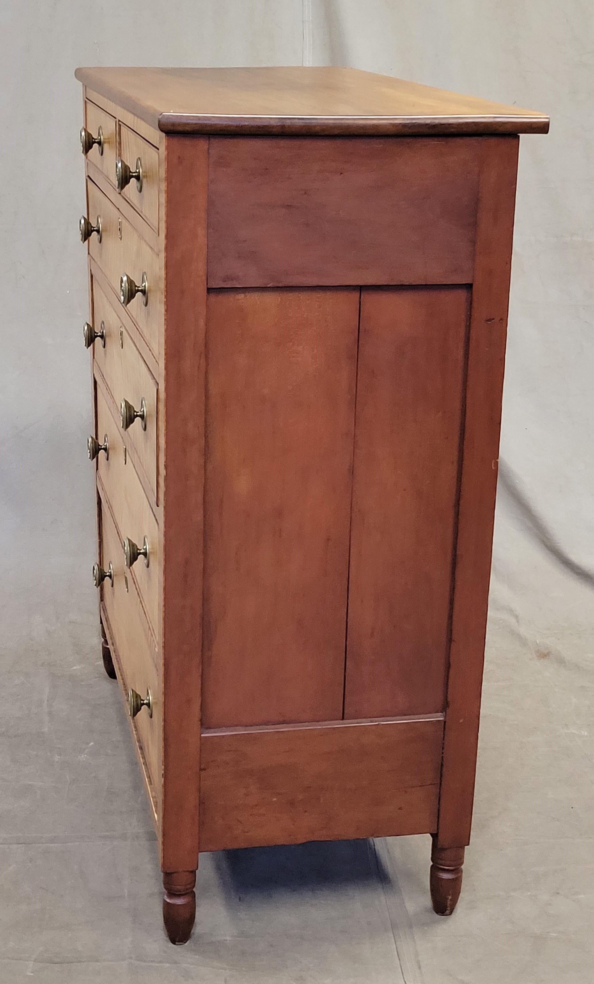 Antique Tiger Maple Dresser With Original Brass Hardware 5