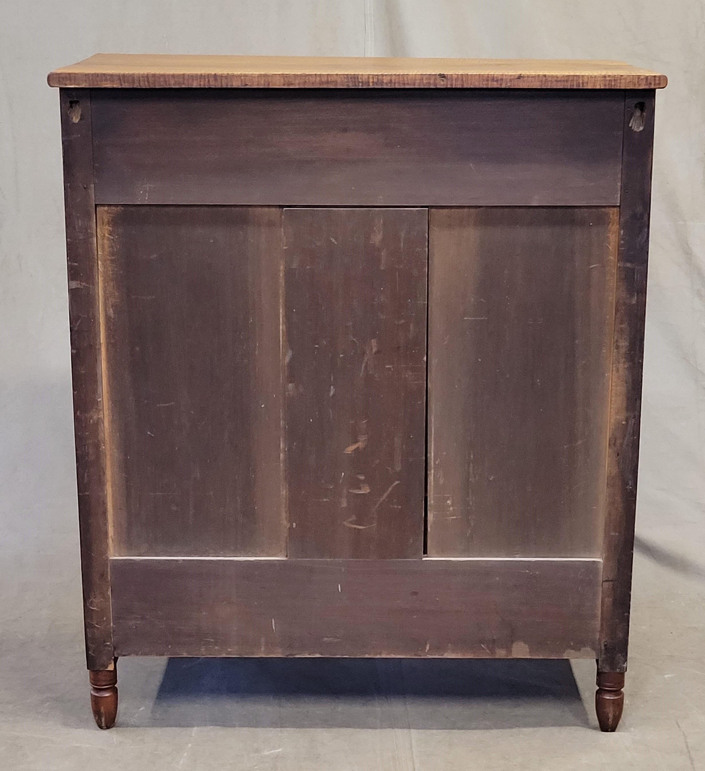 Antique Tiger Maple Dresser With Original Brass Hardware 6