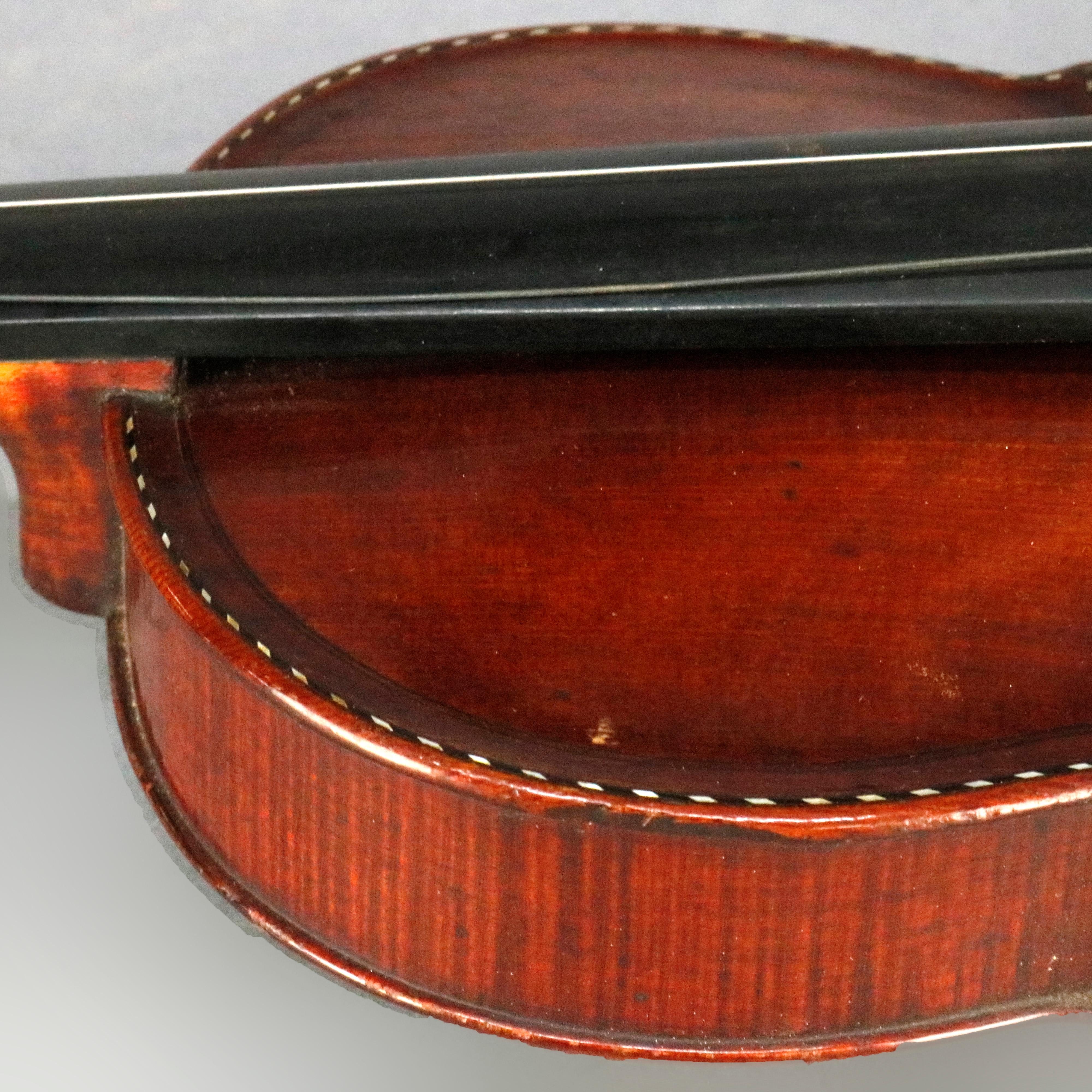 Antique Tiger Maple Violin with Case, Vincent Panormo, circa 1850 1