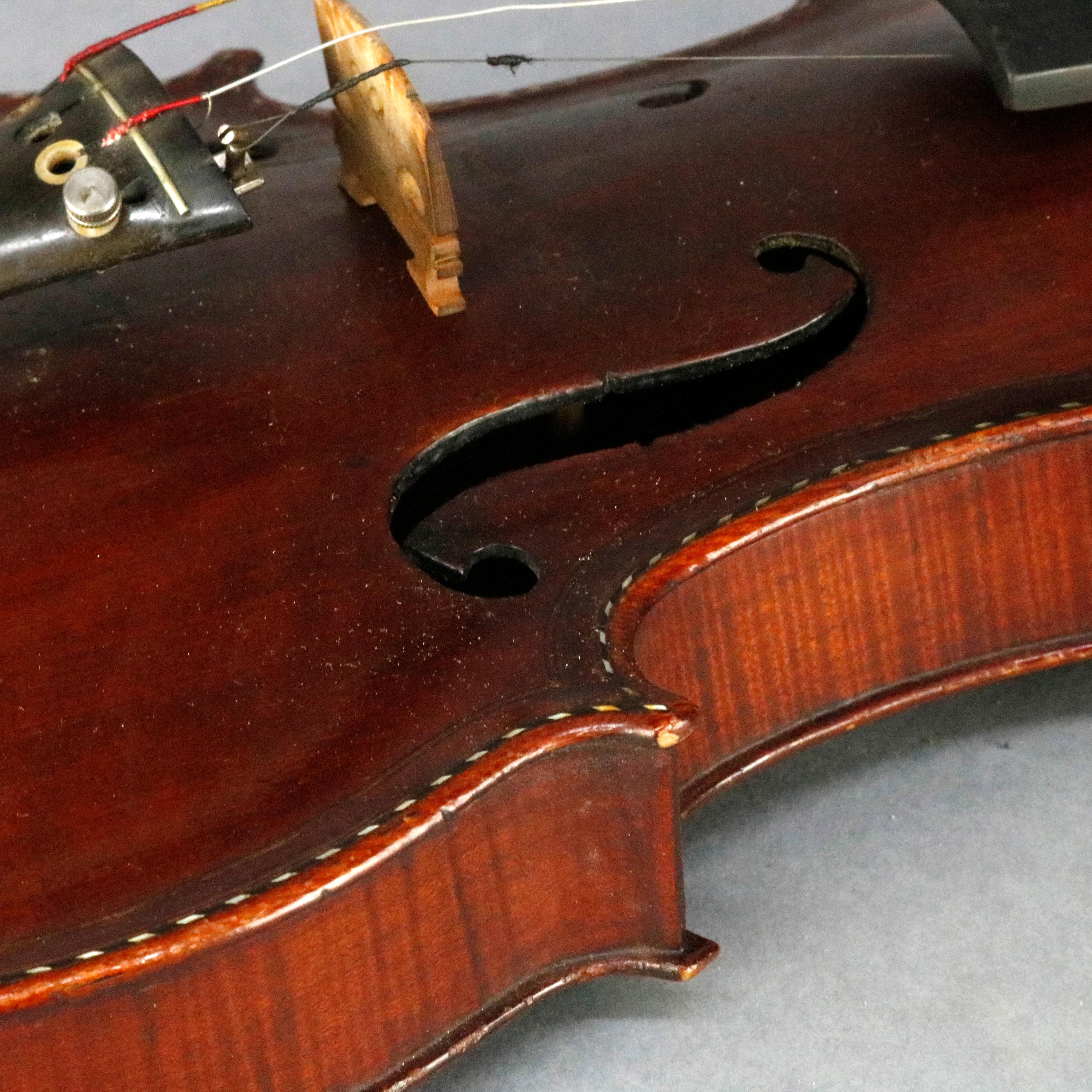 Antique Tiger Maple Violin with Case, Vincent Panormo, circa 1850 2